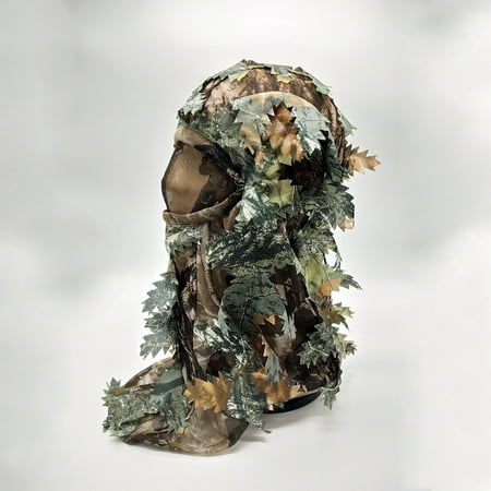 Hunting Full Face Mask 3D Camouflage Head Cover Sneaky Leaf Hat Cap